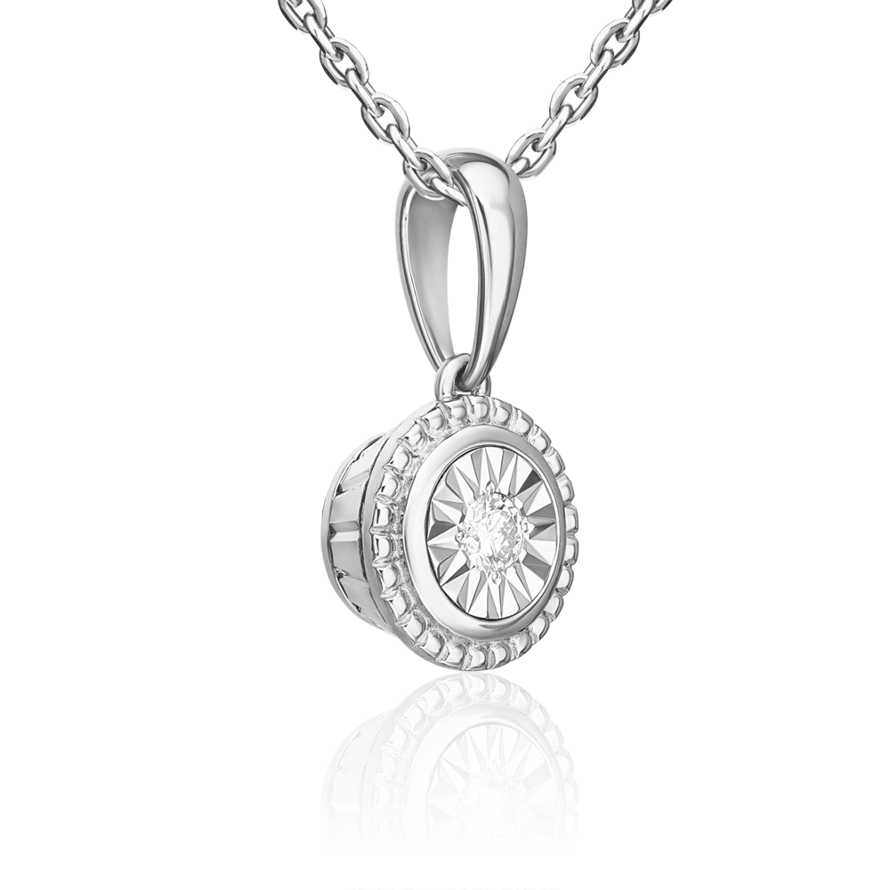 Подвеска из белого золота с бриллиантом 03-3452-00-101-1120