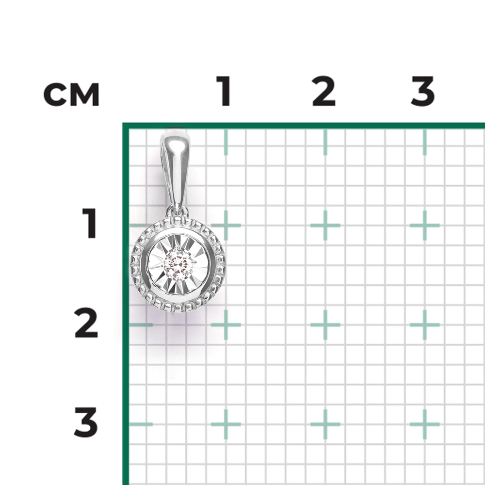 Подвеска из белого золота с бриллиантом 03-3452-00-101-1120