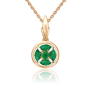 Подвеска из красного золота с изумрудами 03-3632-00-103-1110