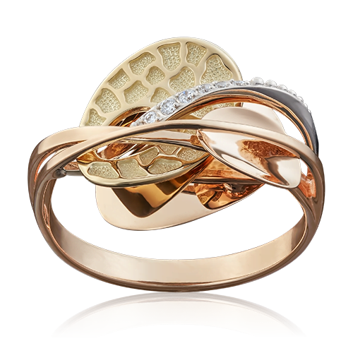 Кольцо из комбинированного золота с фианитами 01-5004-00-401-1140-66