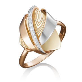 Кольцо из комбинированного золота с фианитами 01-5059-00-401-1140-66