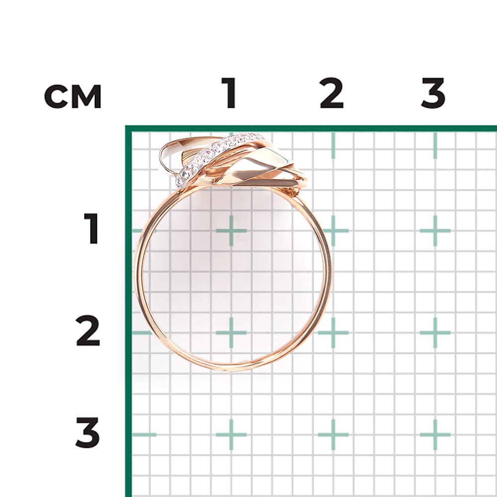 Кольцо из комбинированного золота с фианитами 01-5059-00-401-1140-66