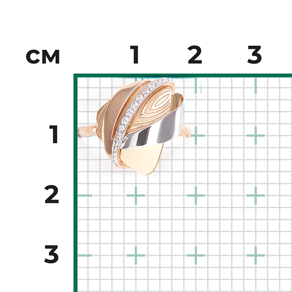 Кольцо из комбинированного золота с фианитами 01-5059-00-401-1140-66