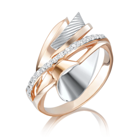 Кольцо из красного золота с фианитами 01-5084-00-401-1110-66