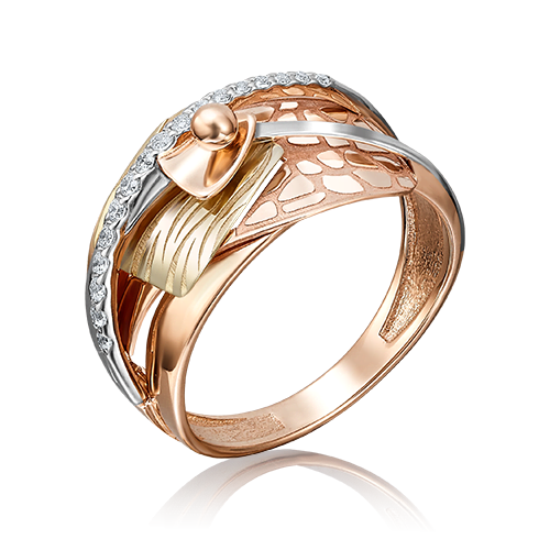 Кольцо из комбинированного золота с фианитами 01-5119-00-401-1113-66