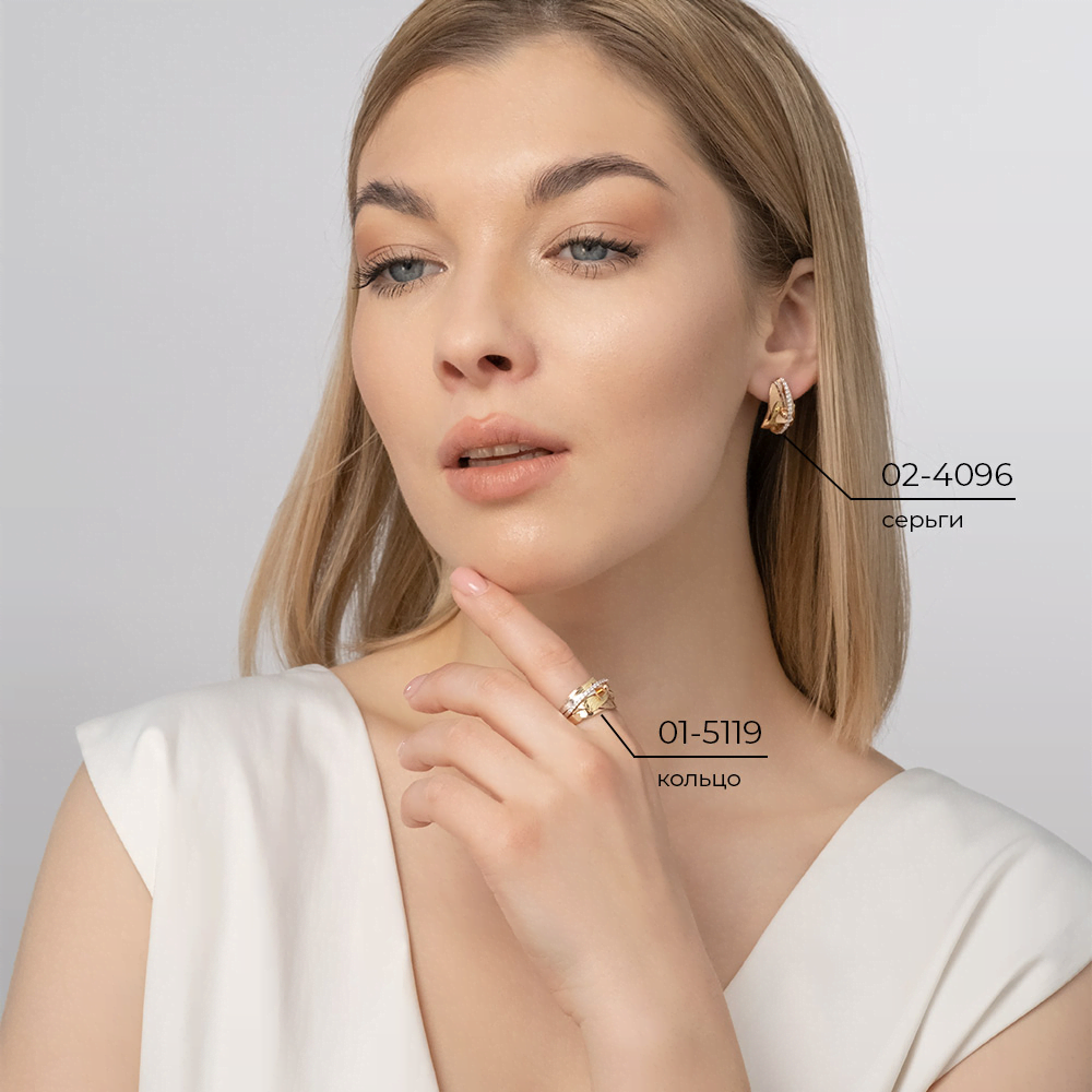 Кольцо из комбинированного золота с фианитами 01-5119-00-401-1113-66