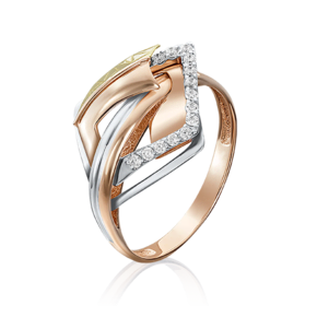 Кольцо из комбинированного золота с фианитами 01-5125-00-401-1113-66