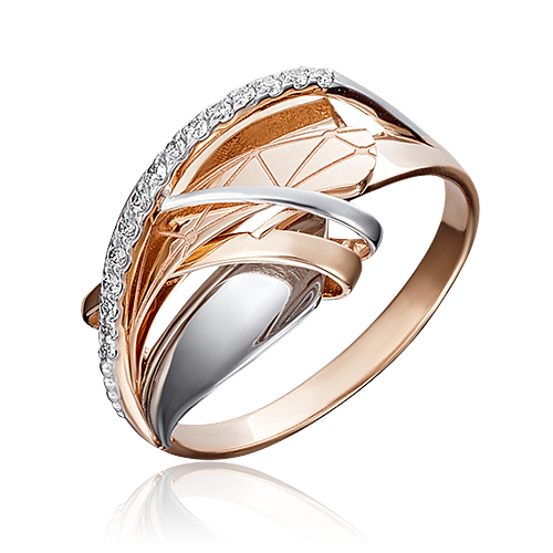 Кольцо из комбинированного золота с фианитами 01-5151-00-401-1111-66