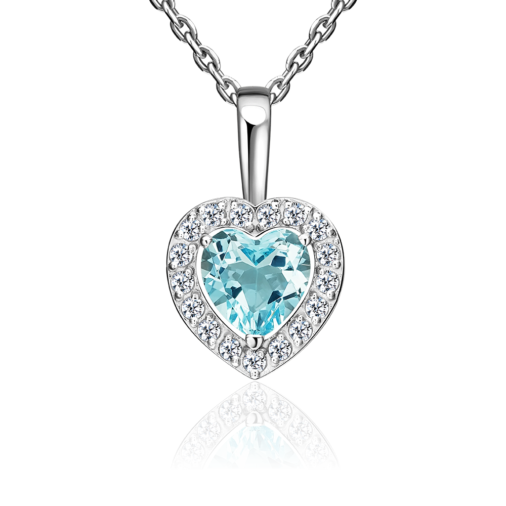 Подвеска «Сердце» из серебра с топазом и фианитами 03-3729-00-207-0200