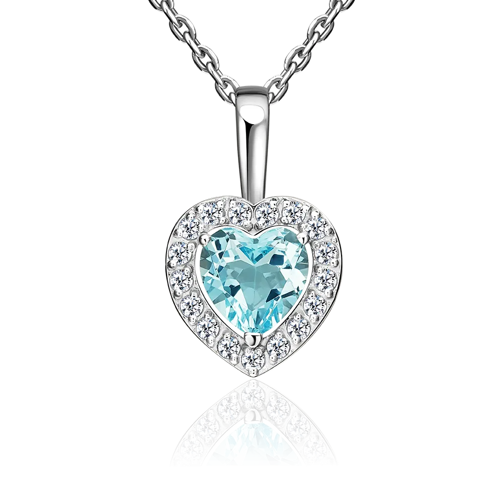 Подвеска «Сердце» из серебра с топазом и фианитами 03-3729-00-207-0200