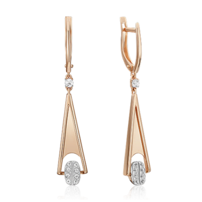 Серьги с английским замком из комбинированного золота с натуральными топазами white 02-4910-00-201-1111