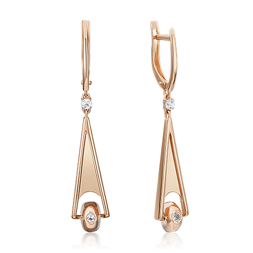 Серьги с английским замком из комбинированного золота с натуральными топазами white 02-4910-00-201-1111