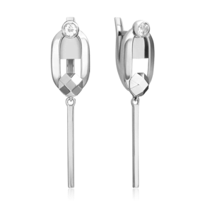 Серьги с английским замком из белого золота с натуральным топазом white 02-5049-00-201-1120