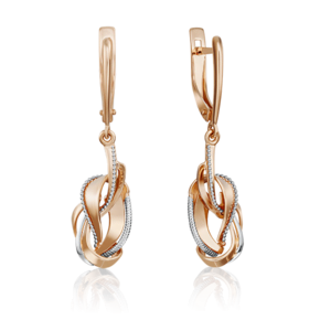 Серьги с английским замком из красного золота 02-4284-00-000-1110-42