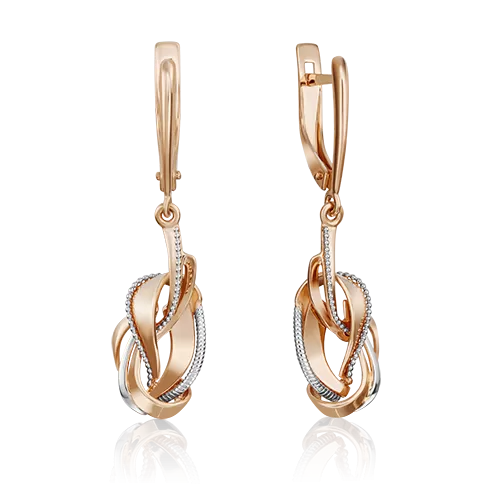 Серьги с английским замком из красного золота 02-4284-00-000-1110-42