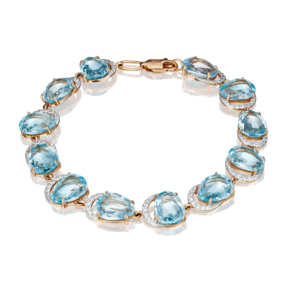 Браслет из красного золота с топазами и фианитами 05-0527-00-207-1110-46