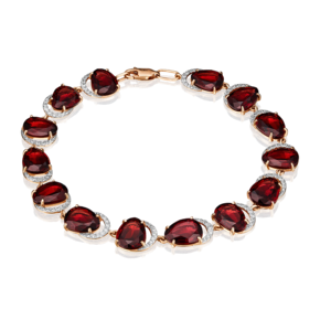 Браслет из красного золота с гранатами и фианитами 05-0527-00-210-1110-46