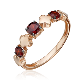 Кольцо из красного золота с гранатами 01-5835-00-204-1110