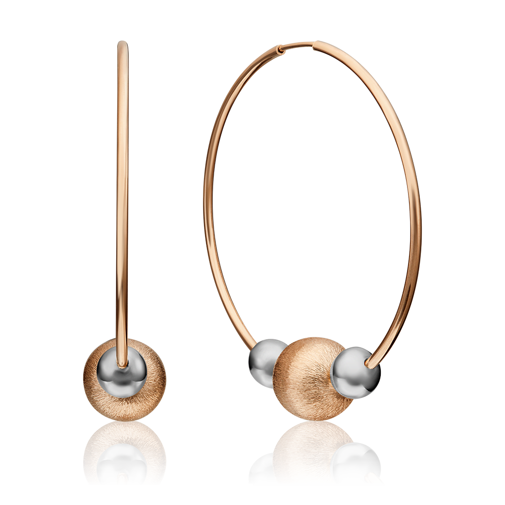 Серьги-конго из комбинированного золота 02-4389-00-000-1111-04