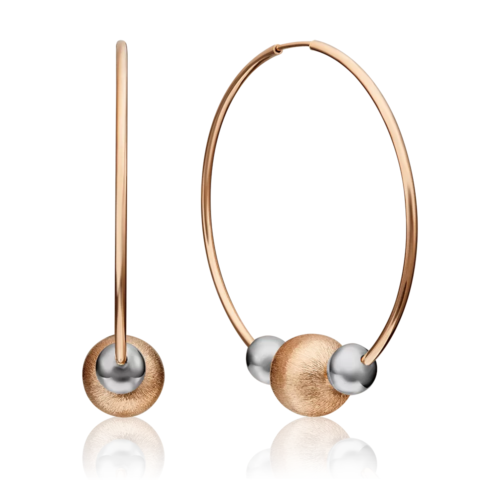 Серьги-конго из комбинированного золота 02-4389-00-000-1111-04