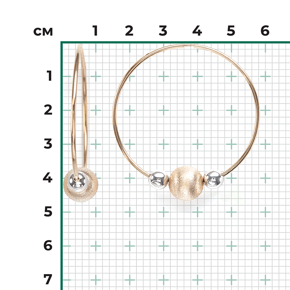 Серьги-конго из комбинированного золота 02-4389-00-000-1111-04