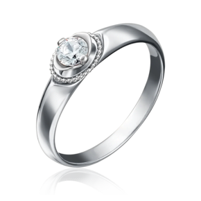 Помолвочное кольцо из белого золота с бриллиантом 01-5132-00-101-1120-30