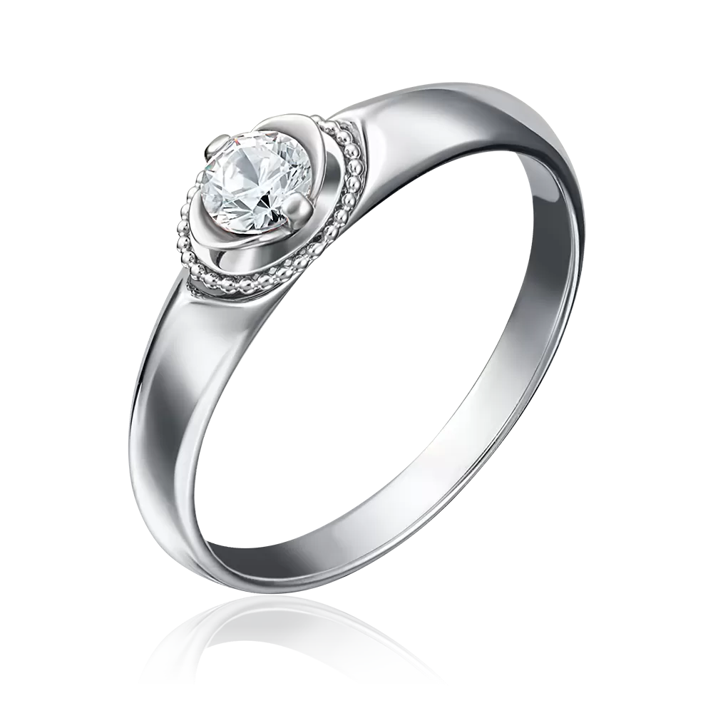 Помолвочное кольцо из белого золота с бриллиантом 01-5132-00-101-1120-30