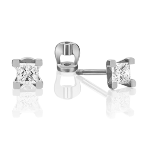 Серьги-пусеты из белого золота с фианитом 02-3821-00-401-1120