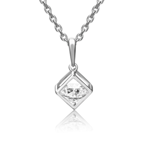 Подвеска из белого золота с фианитом 03-2972-00-401-1120