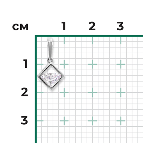 Подвеска из белого золота с фианитом 03-2972-00-401-1120