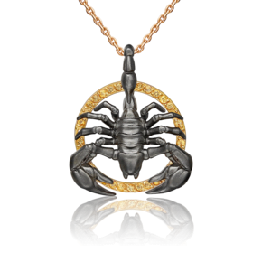 Подвеска «Скорпион» из комбинированного золота с цитринами 03-3490-00-206-1111