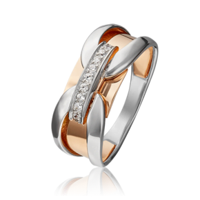 Кольцо из комбинированного золота с фианитами 01-5404-00-401-1111-65