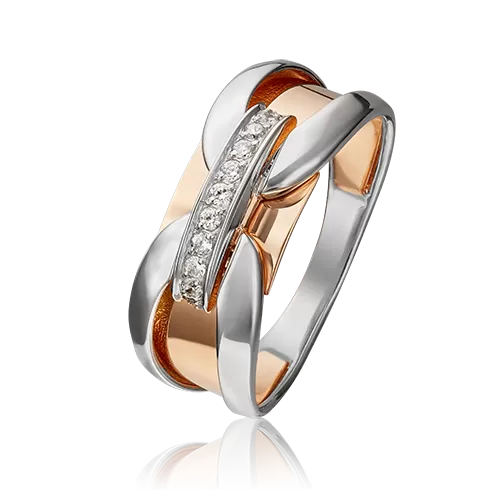 Кольцо из комбинированного золота с фианитами 01-5404-00-401-1111-65