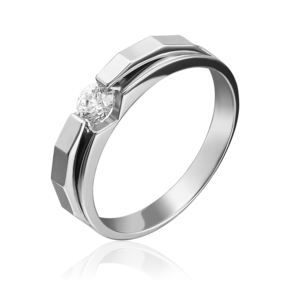 Кольцо из белого золота с фианитом 01-5121-00-401-1120