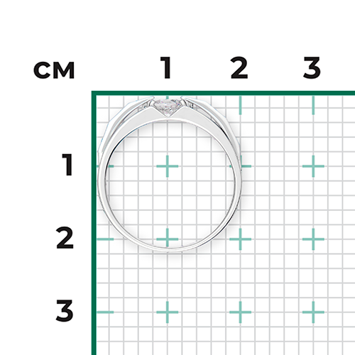 Кольцо из белого золота с фианитом 01-5121-00-401-1120