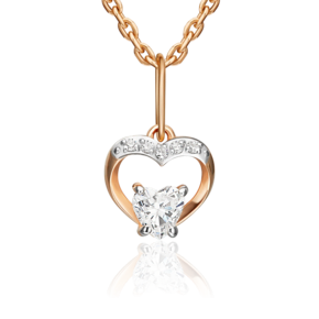 Подвеска «Сердце» из красного золота с фианитами 03-3704-00-401-1110