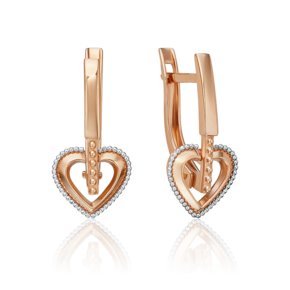 Серьги «Секрет любви» с английским замком из комбинированного золота 02-5320-00-000-1111