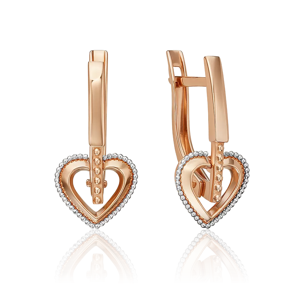 Серьги «Секрет любви» с английским замком из комбинированного золота 02-5320-00-000-1111