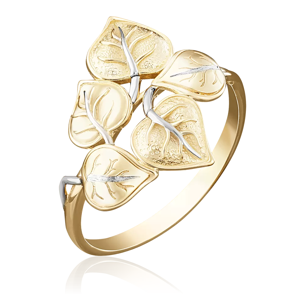 Кольцо «Ветвь» из лимонного золота 01-5046-00-000-1130-59