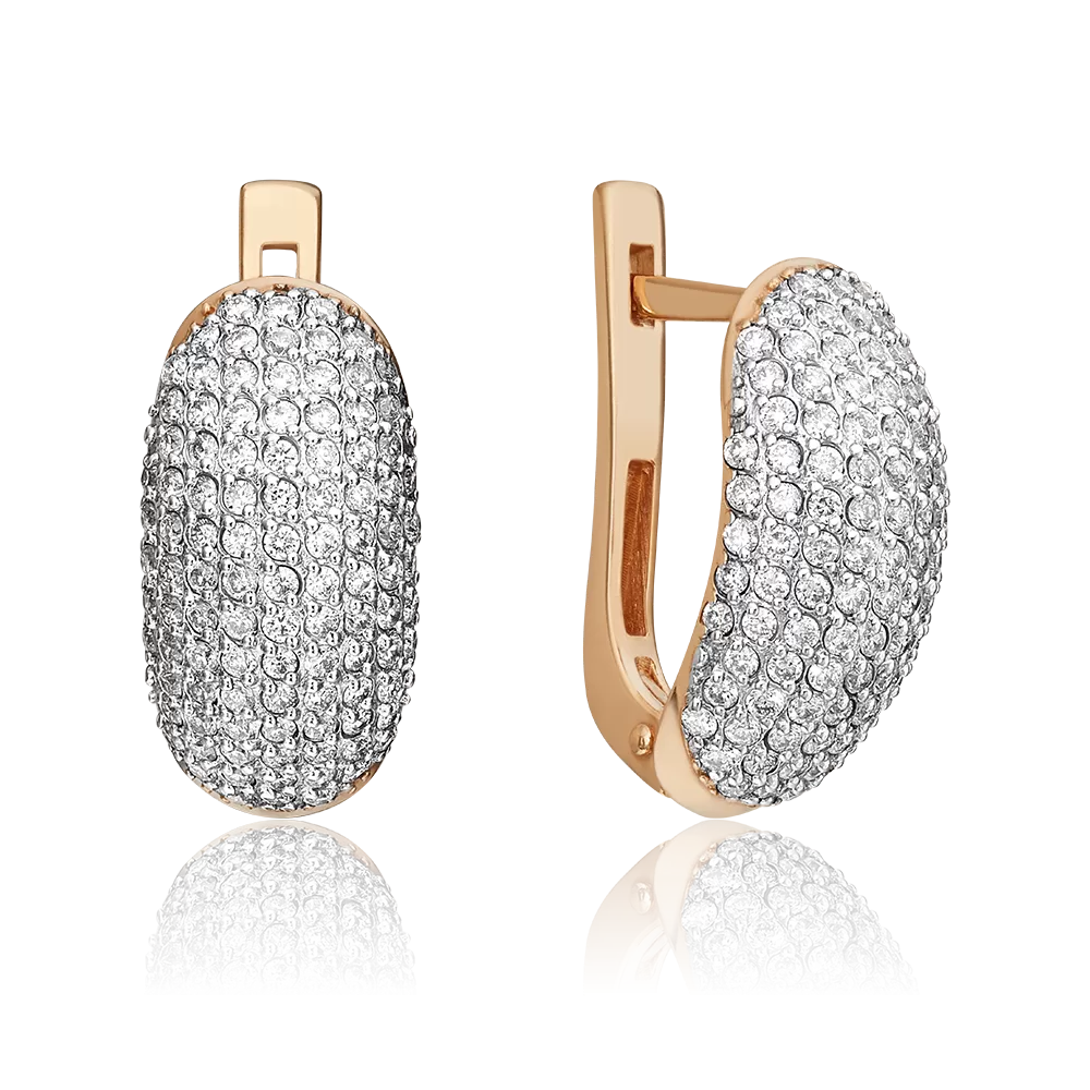 Серьги из красного золота с бриллиантами 02-4835-00-101-1110-30