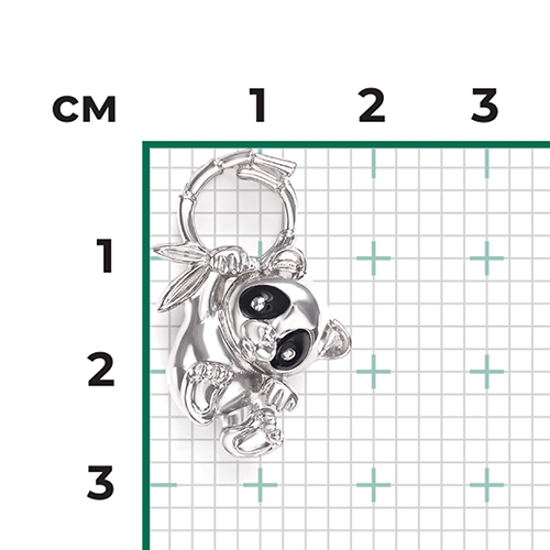 Подвеска «Панда» из серебра с эмалью 03-3349-00-000-0200