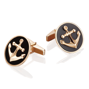 Запонки «Якоря» из красного золота с эмалью 10-0056-00-000-1110-22
