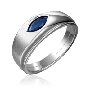 Кольцо из белого золота с сапфиром