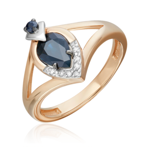 Кольцо из комбинированного золота с сапфирами и бриллиантами 01-5733-00-105-1111