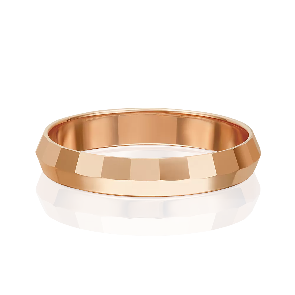 Обручальное кольцо из красного золота с алмазной гранью 01-5672-00-000-1110