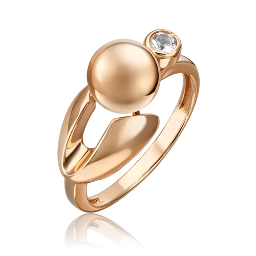 Кольцо «Стильная фантазия» из красного золота с натуральным топазом white 01-5513-00-201-1110