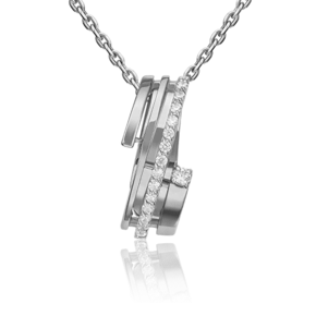 Подвеска из белого золота с фианитами