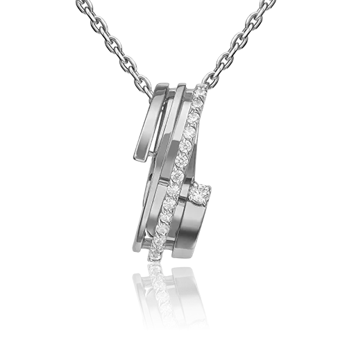 Подвеска из белого золота с фианитами 03-3155-00-401-1120-23