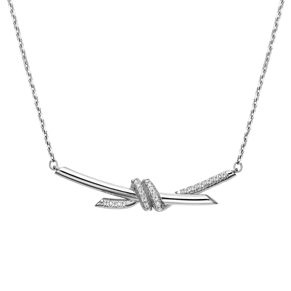 Колье из белого золота с фианитами 07-0286-00-401-1120