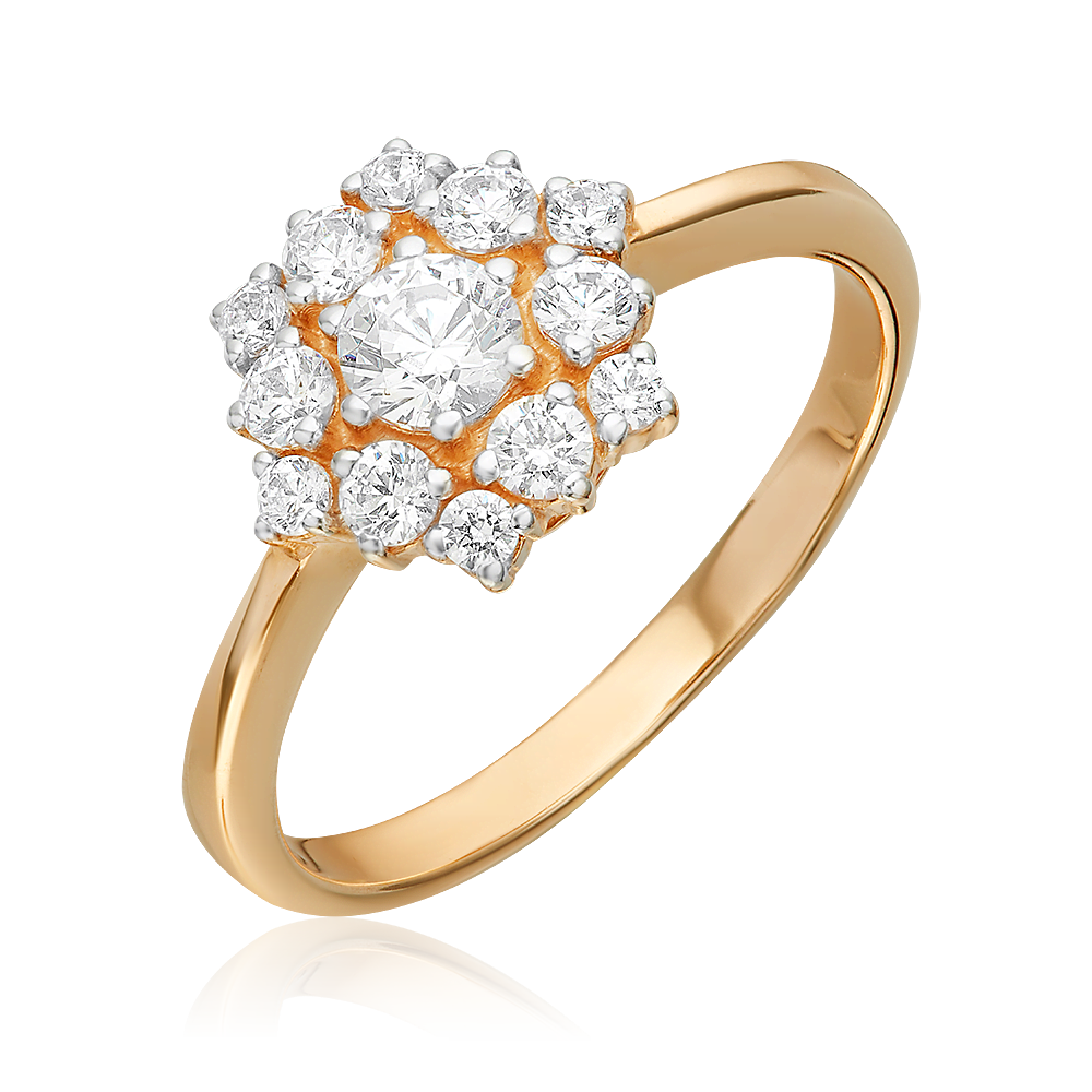 Кольцо из красного золота с фианитами 01-3480-00-501-1110-38